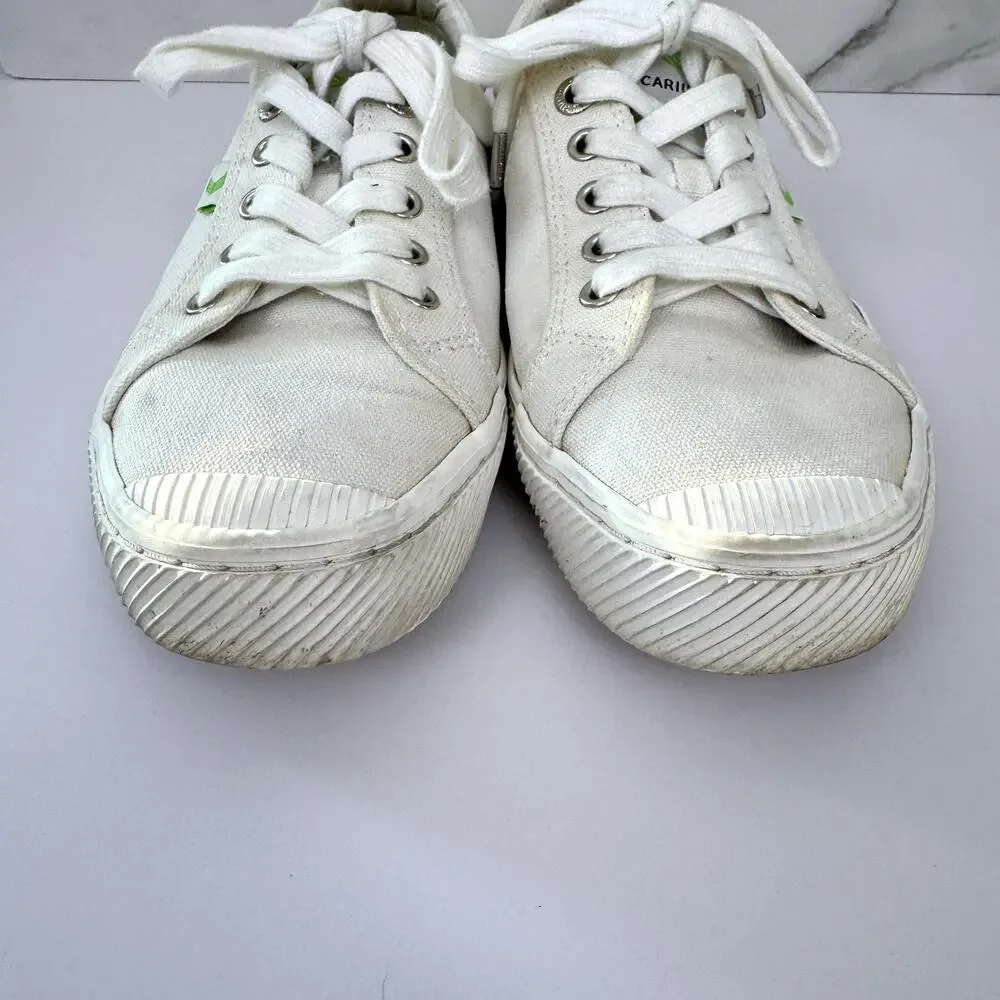 Cariuma Unisex OCA Low Sneaker Size W 9 Casual Canvas Cork Organic Off White